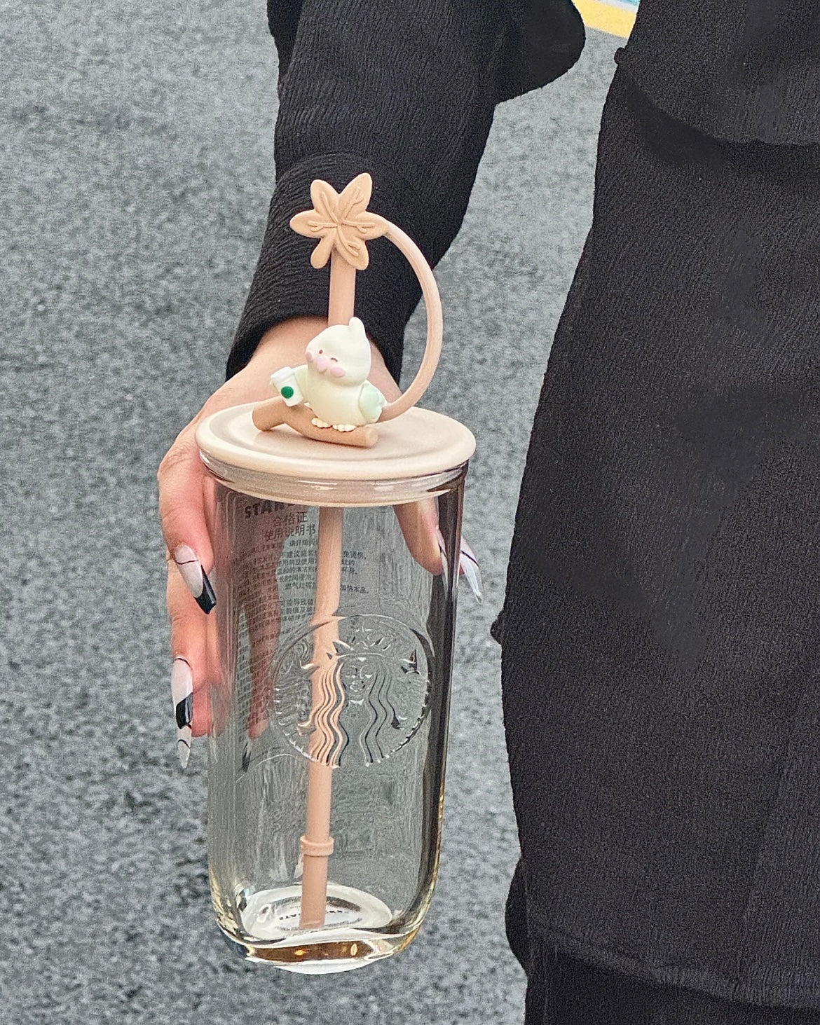 Starbucks China 18oz Farmer Bird Triangle Glass Cup (READY TO SHIP)