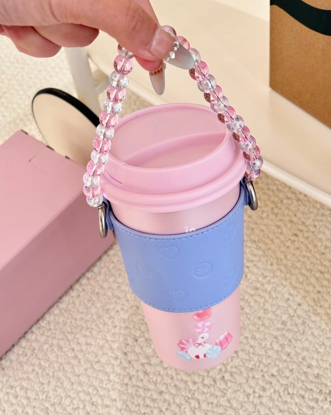 Starbucks 2026 China Valentine’s Day Sweet Duck 14oz Stainless Steel Push Lid Tumbler + Sleeve (READY TO SHIP)