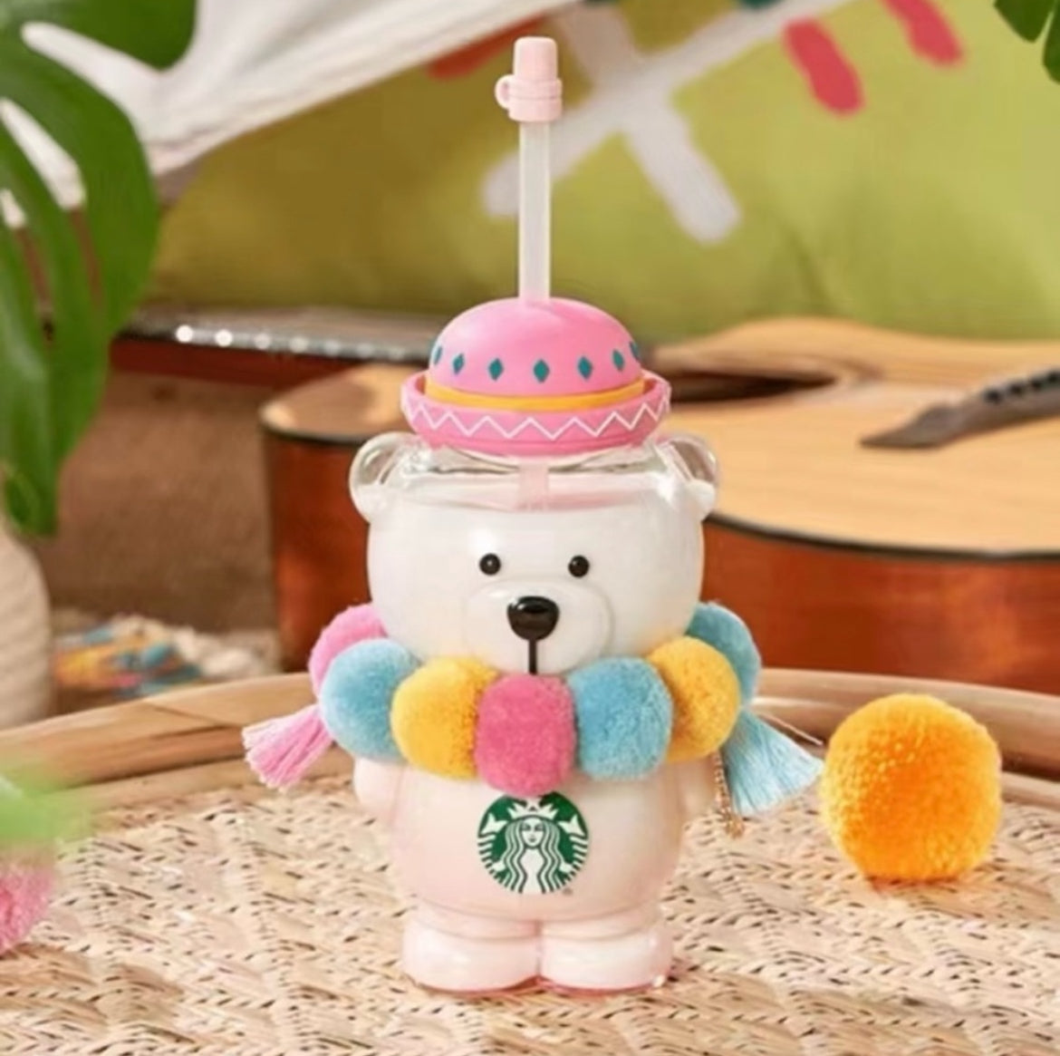 HARD TO FIND Starbucks China Alpaca Bearista Glass Cup 16oz (READY TO SHIP)