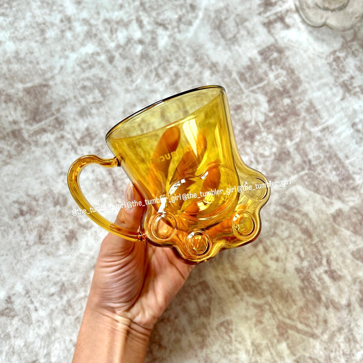 Starbucks Hong Kong Cat Paw Glass Cold Cup 15oz (READY TO SHIP)