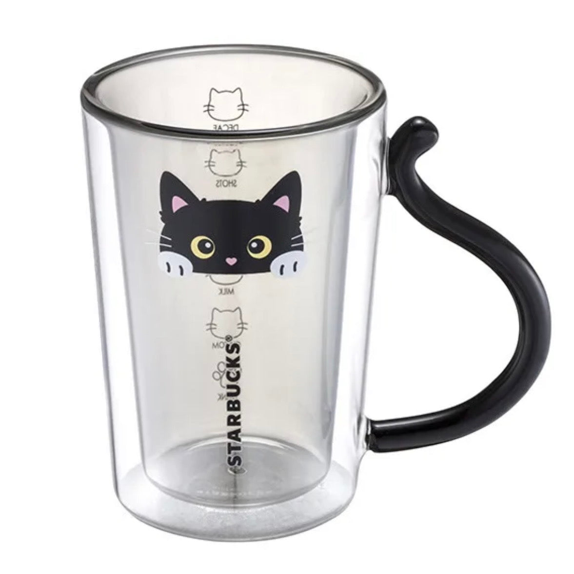2026 Taiwan Halloween Release 12oz Black Cat Double-Wall Glass Mug (Ships Early November)