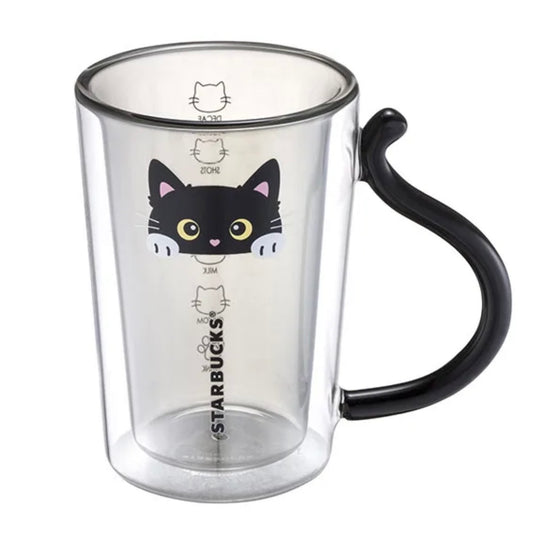 2026 Taiwan Halloween Release 12oz Black Cat Double-Wall Glass Mug (Ships Early November)