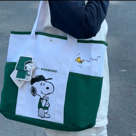 Starbucks China x PEANUTS Snoopy Canvas Tote Bag (READY TO SHIP)