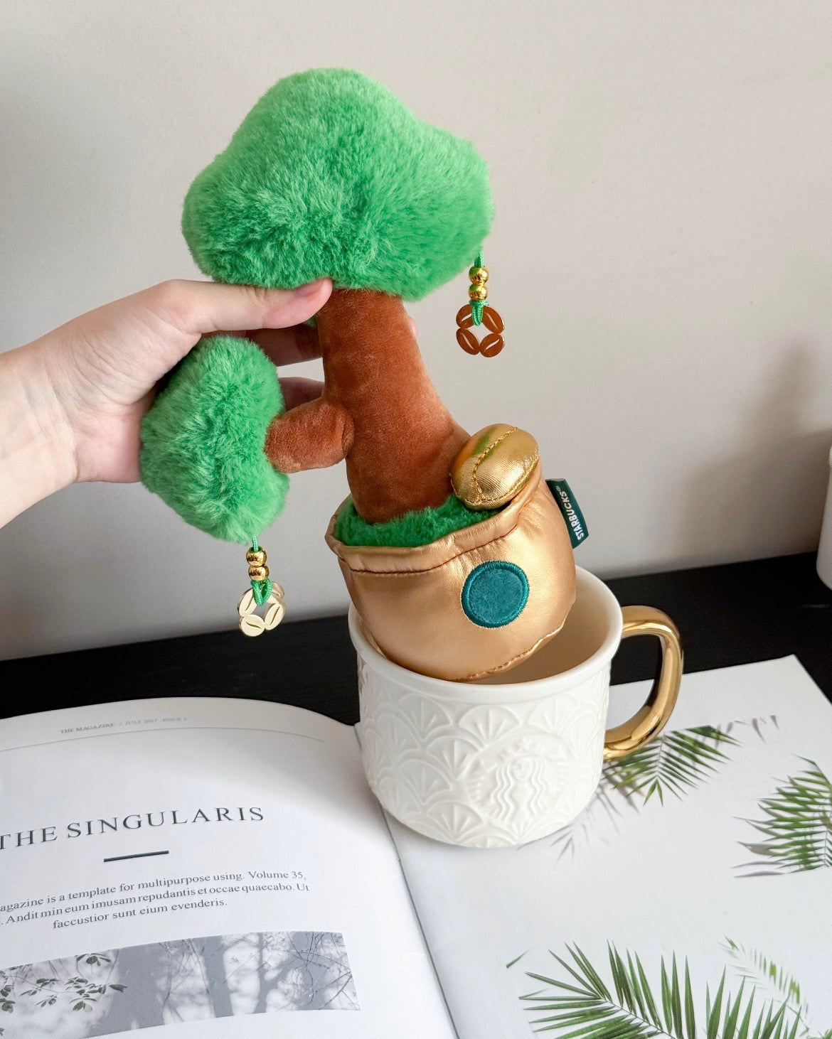 Starbucks China 13oz Ceramic Mug with Fortune Tree Plushie (READY TO SHIP)