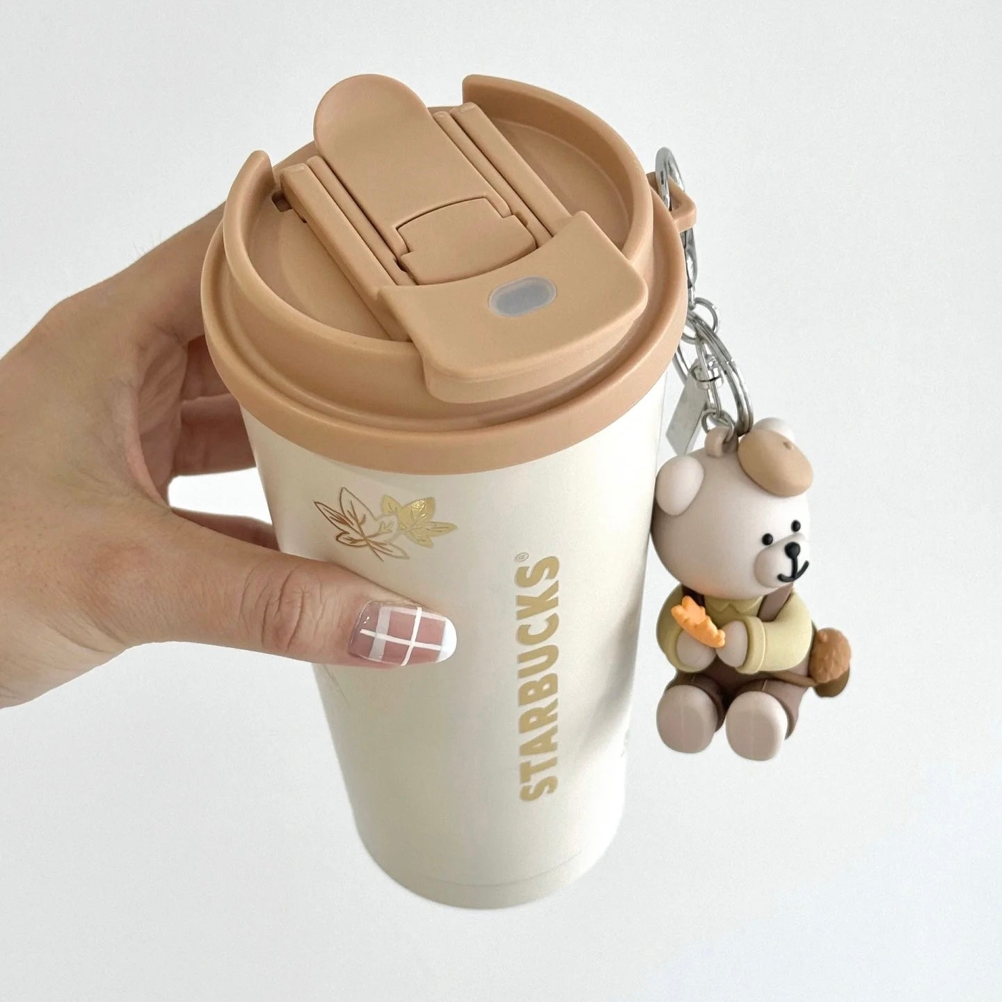 Starbucks China 16oz Autumn Cute Bear Keychain Stainless Steel Tumbler  (READY TO SHIP)
