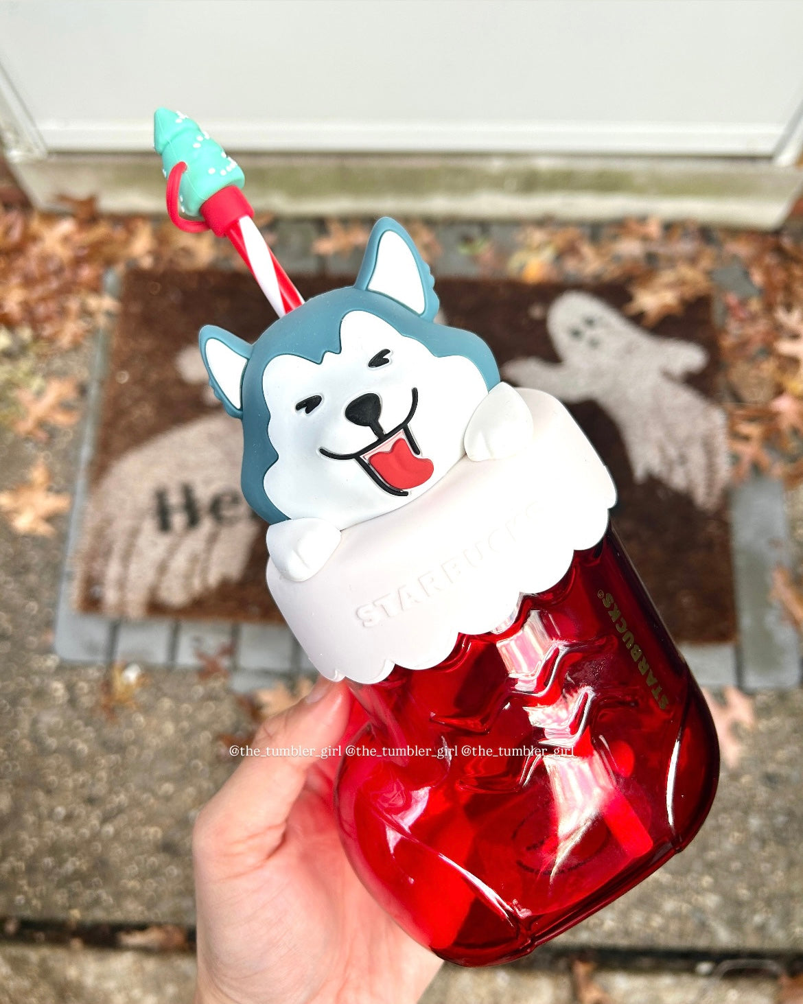 Starbucks China Exclusive Christmas Husky Glass Cold Cup 20oz (READY TO SHIP)