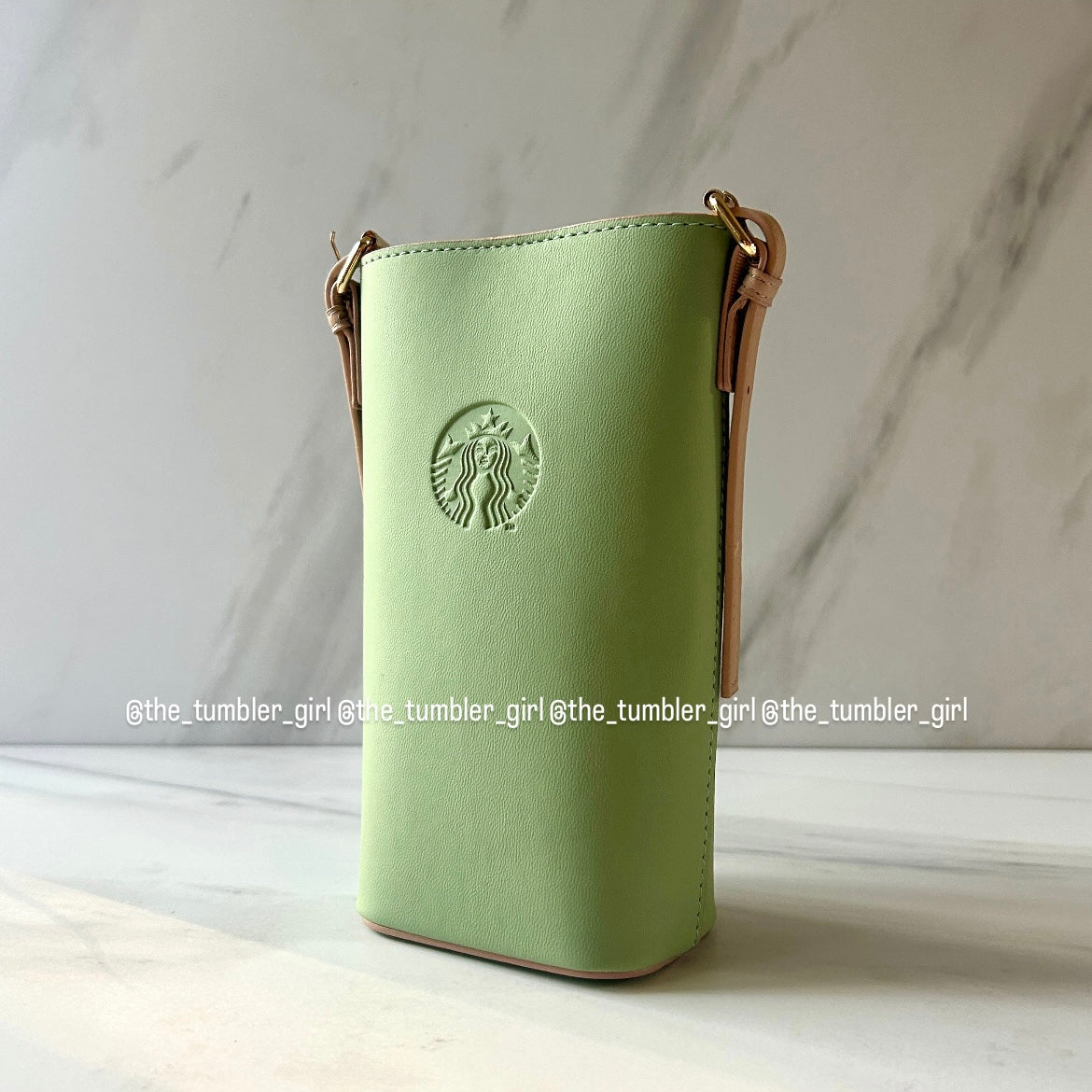 Starbucks China avocado green mini crossbody bucket pouch