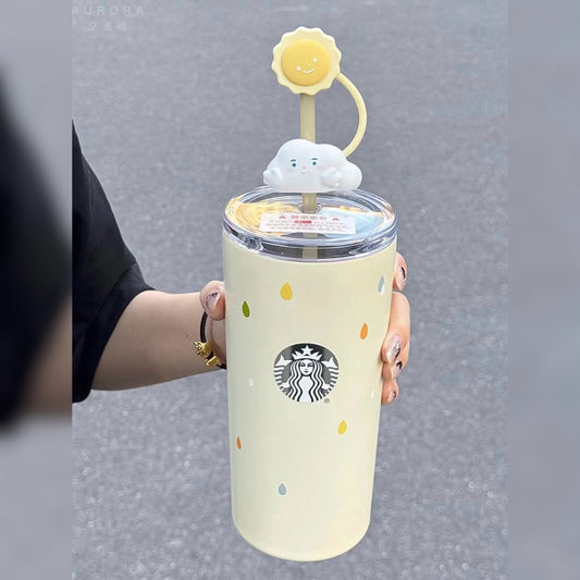 Starbucks China exclusive rain or shine yellow stainless steel tumbler 25oz